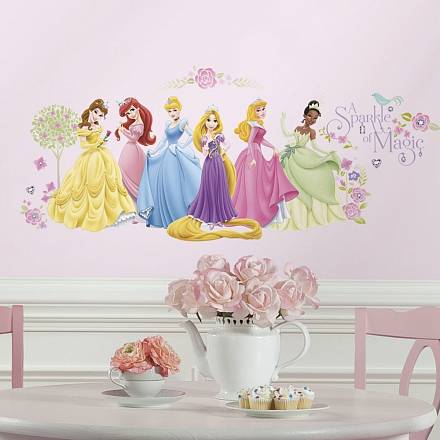 Наклейки для декора из серии Дисней: Принцессы, персонажи 